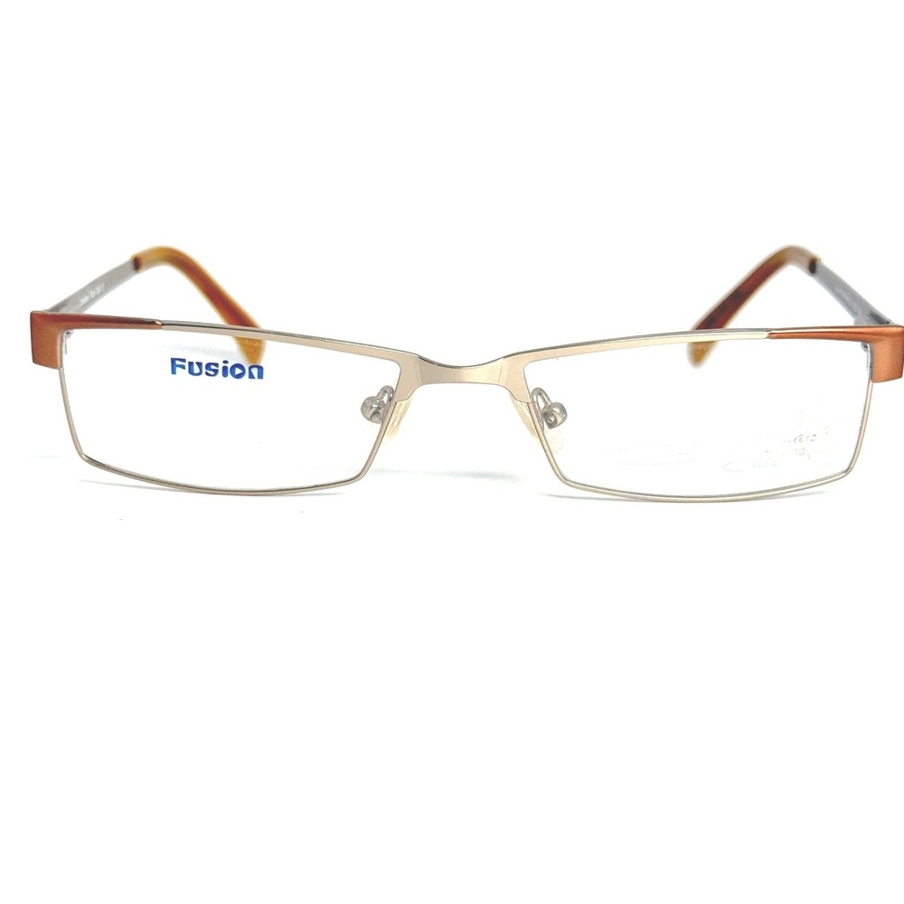 Jonathan Cate Fusion-106 Eyeglasses Brown‎ Silver Rectangle Frames 53-17-140